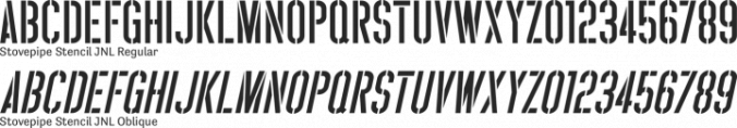 Stovepipe Stencil JNL Font Preview