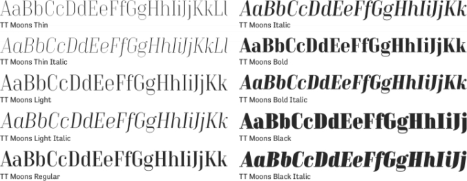 TT Moons Font Preview