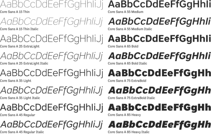 Core Sans A Font Preview