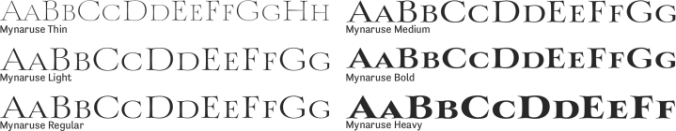 Mynaruse Font Preview