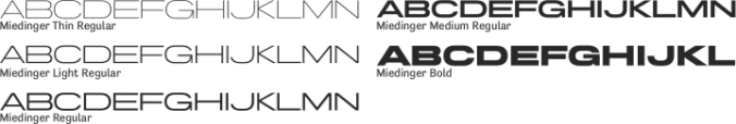 Miedinger Font Preview
