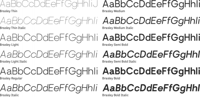 Brasley Font Preview