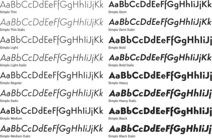 Simplo Font Preview