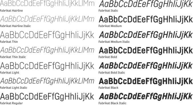 Fabrikat Font Preview