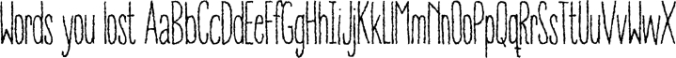 Words you lost Font Preview