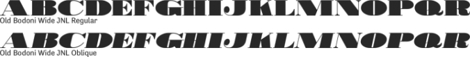 Old Bodoni Wide JNL Font Preview