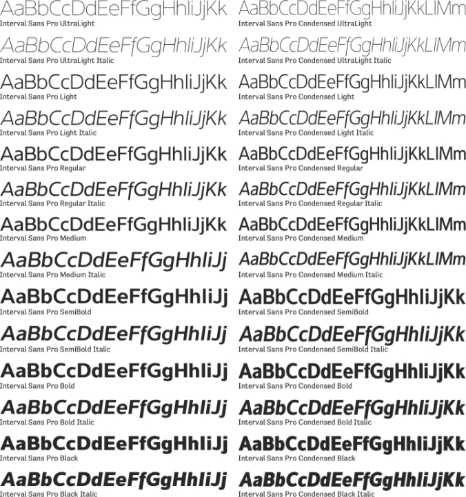 Interval Sans Pro Font Preview