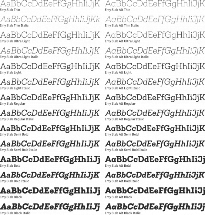Emy Slab Font Preview