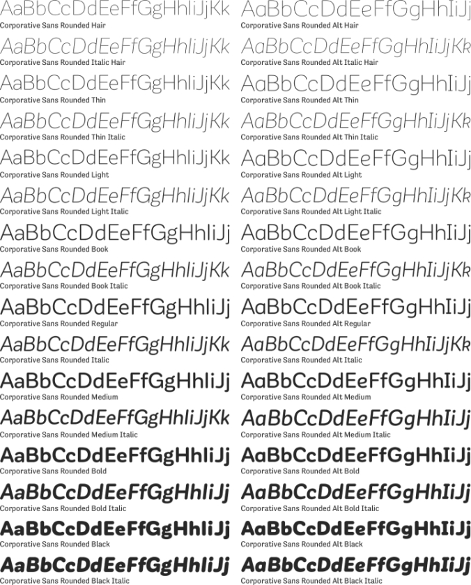 Corporative Sans Rounded Font Preview