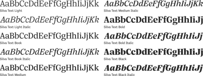 Silva Text Font Preview