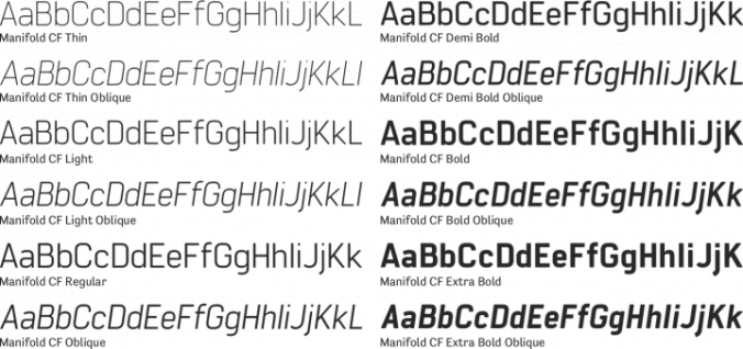 Manifold CF Font Preview