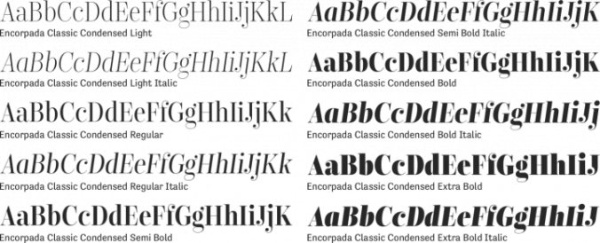 Encorpada Classic Condensed Font Preview