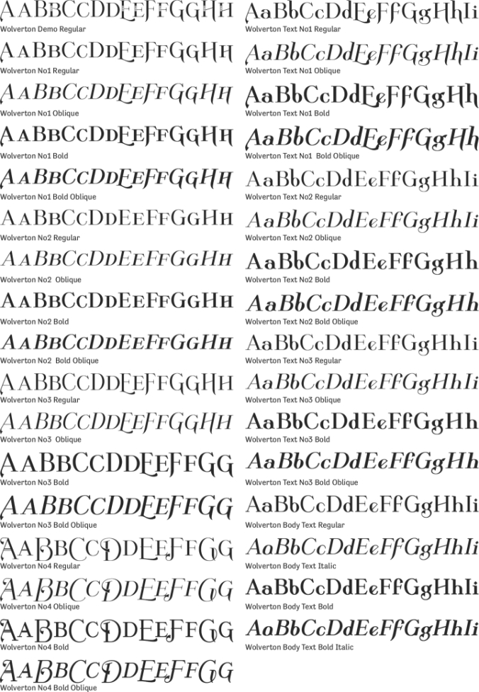 Wolverton Font Preview