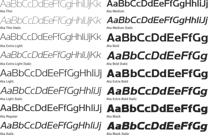 Ata Font Preview