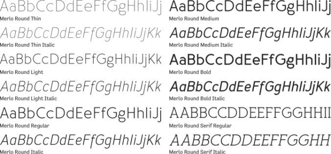 Merlo Round Font Preview