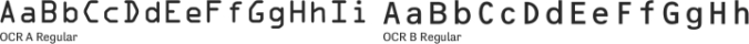 OCR A Font Preview