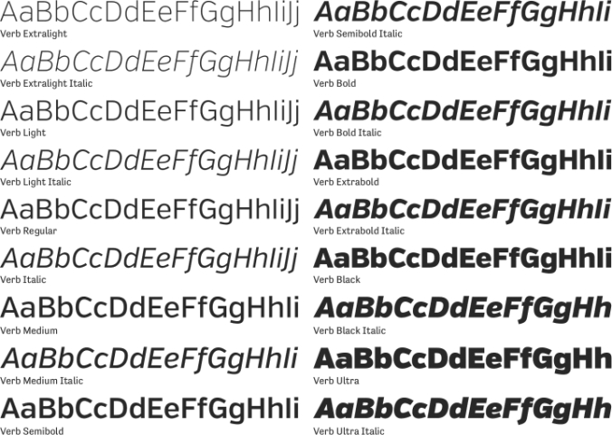Verb Font Preview