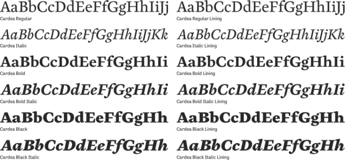 Cardea Font Preview