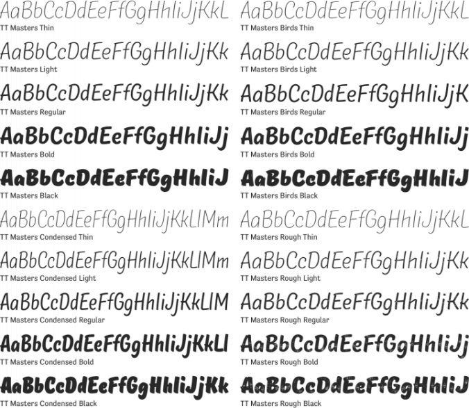 TT Masters Font Preview