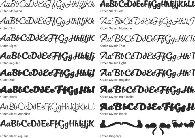 Kitten Font Preview