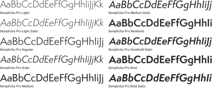 Semplicita Pro Font Preview