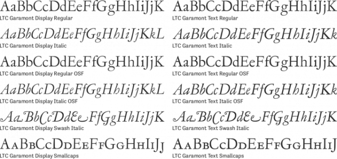 LTC Garamont Text Font Preview