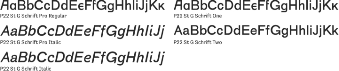 P22 St G Schrift Font Preview