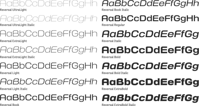 Reversal Font Preview