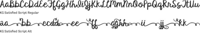 KG Satisfied Script Font Preview