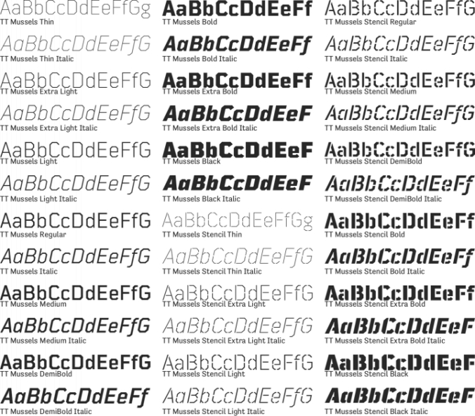 TT Mussels Font Preview