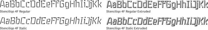 Stenciliqo 4F Font Preview