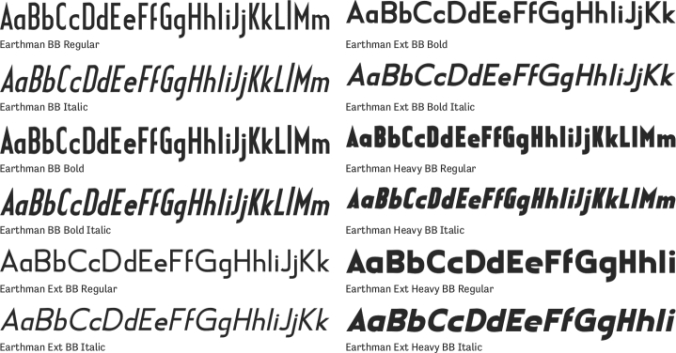 Earthman Font Preview