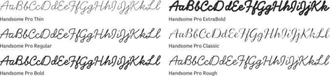 Handsome Pro Font Preview