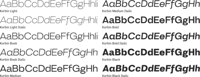 Korbin Font Preview