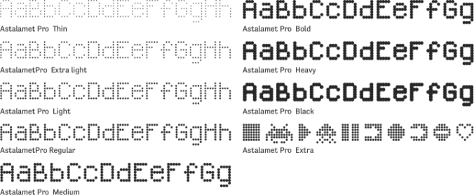 Astalamet Pro Font Preview