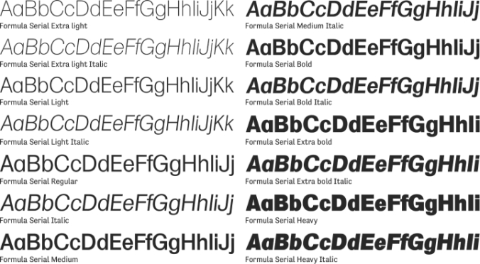 Formula Serial Font Preview