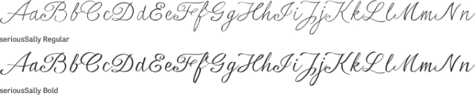 seriousSally Font Preview