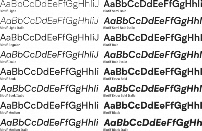 Biotif Font Preview