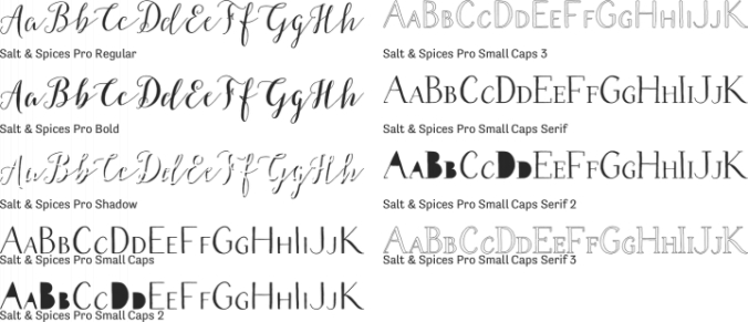 Salt & Spices Pro Font Preview