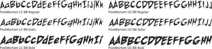 Post Mortem Font Preview