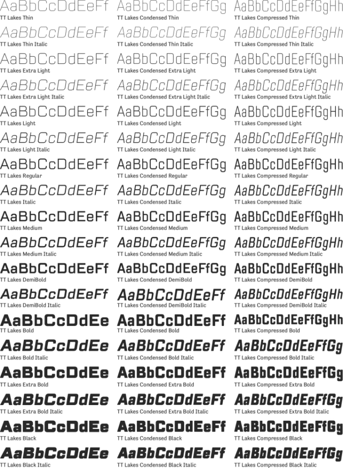 TT Lakes Font Preview