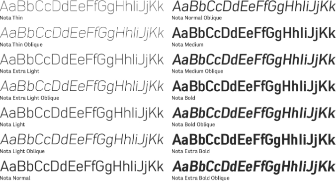 Nota Font Preview