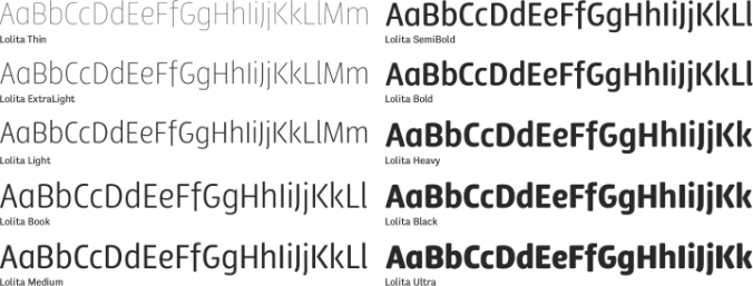 Lolita Font Preview