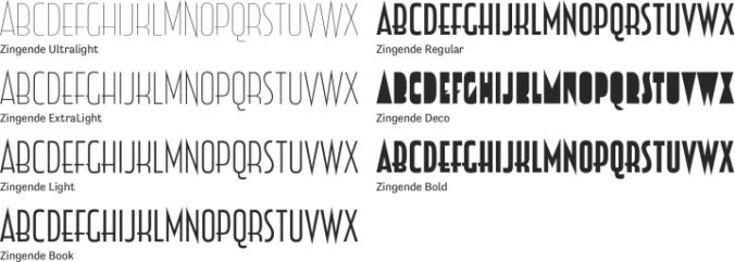 Zingende Font Preview