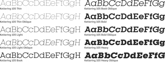 Kettering 105 Font Preview