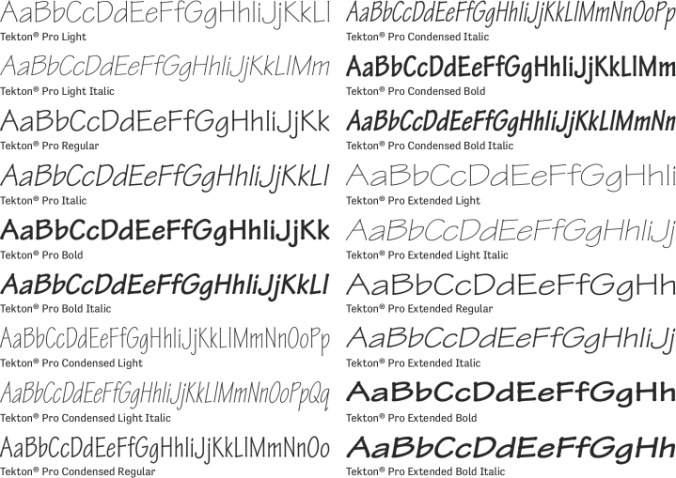 Tekton Pro Font Preview