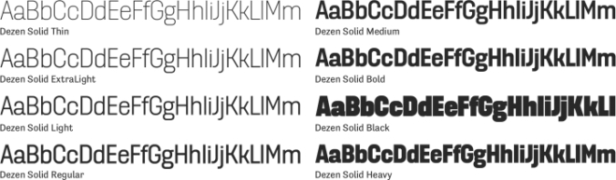 Dezen Solid Font Preview