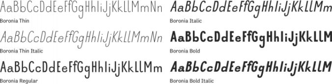 Boronia Font Preview