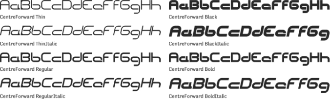 CentreForward Font Preview