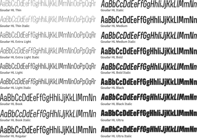 Goudar HL Font Preview